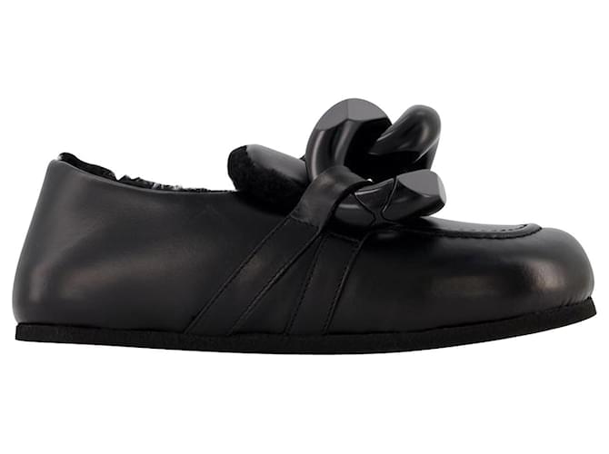 JW Anderson Chain Loafers Close Back in Black Leather  ref.650869