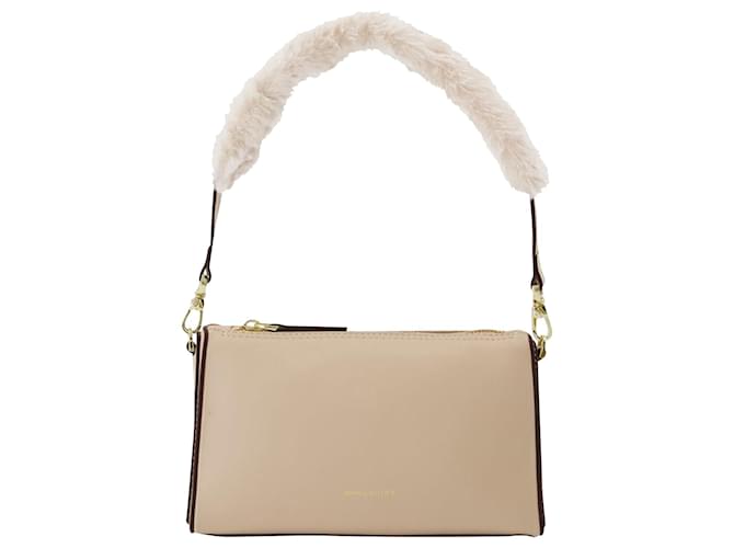 Autre Marque Mini Prism Bag aus elfenbeinfarbenem Leder/Kunstpelz Beige  ref.650960