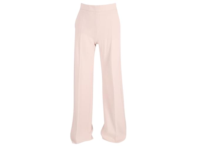 Max Mara Straight Cut Trousers in Ivory Triacetate White Cream Synthetic  ref.650967