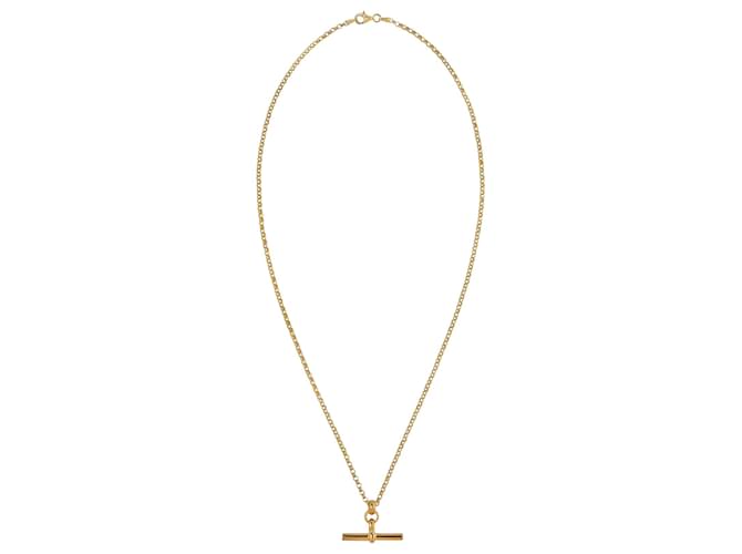Autre Marque Small Gold T-Bar On Belcher Chain in Gold Plated Silver Golden Metallic  ref.651068