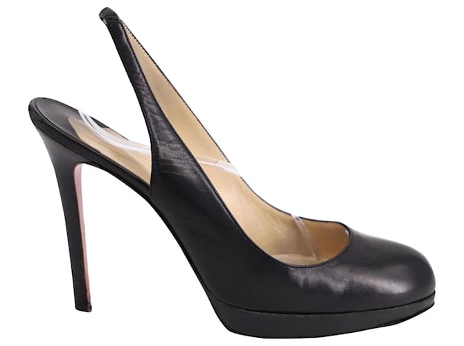 Christian Louboutin Slingback Pumps in Black Leather   ref.651073