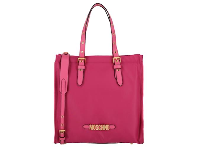 Moschino Nylon Logo Tote Bag Pink  ref.651075