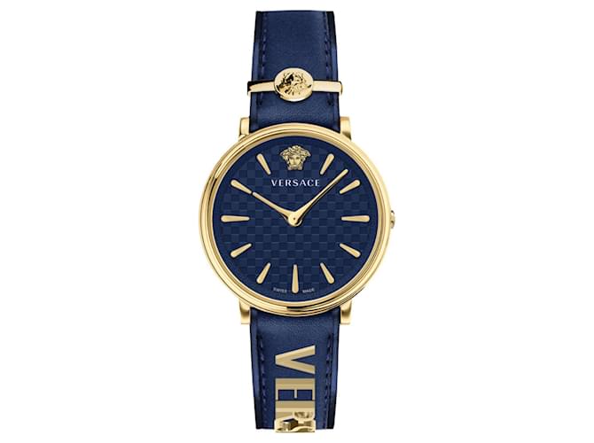 Versace V-Kreis Armbanduhr Golden Metallisch  ref.651103