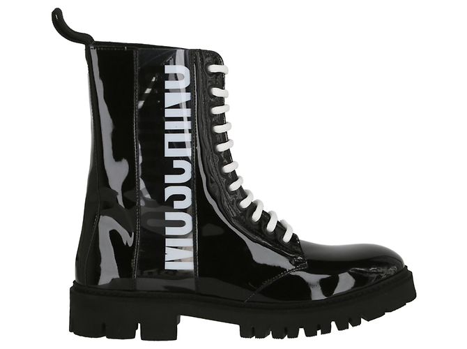 Moschino Botas de combate de charol