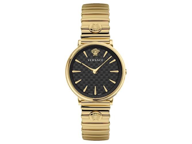 Versace V-Circle Logomania Bracelet Watch Golden Metallic  ref.651118