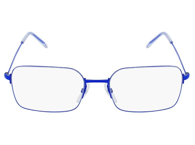 Óculos de sol de metal com armação retangular Balenciaga Azul  ref.651319