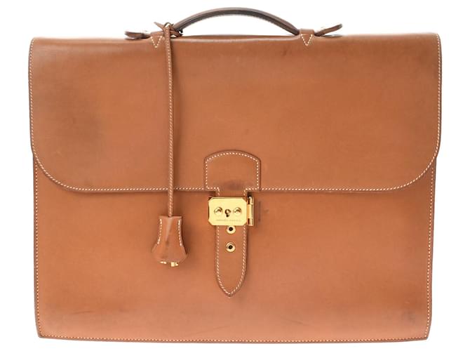 Hermès Sac à dépêches Brown Leather  ref.651360