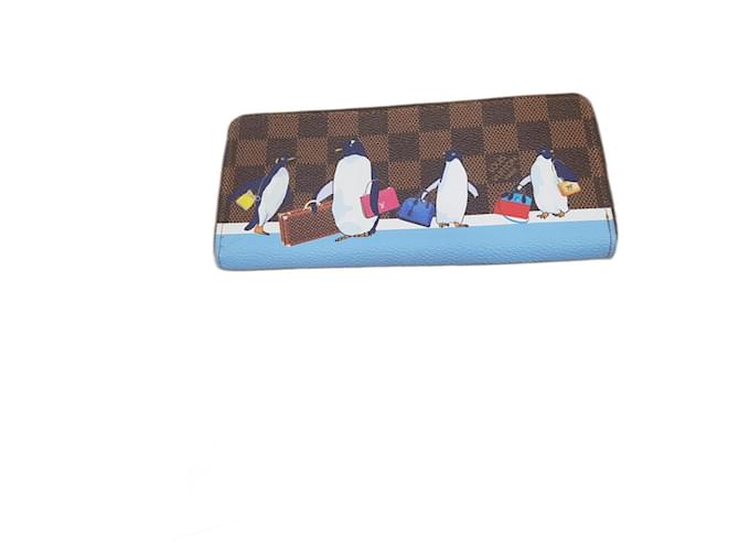 Zippy Louis Vuitton Damier Penguin Clemence limited edition. Cuir Marron  ref.651375