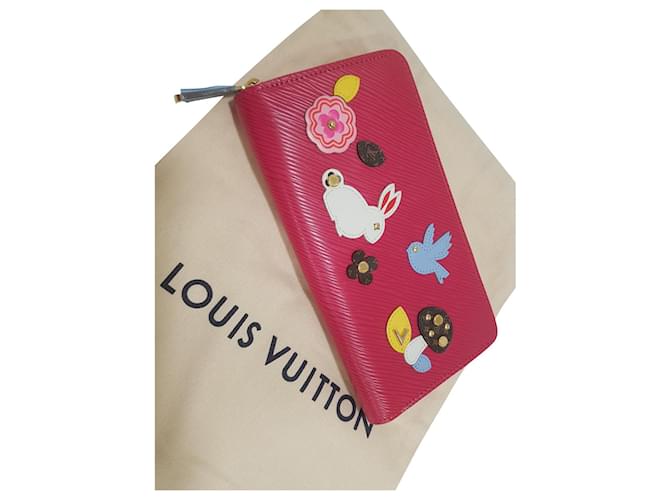 Louis Vuitton long Zippy Epi leather Animals limited edition. Red  ref.651390
