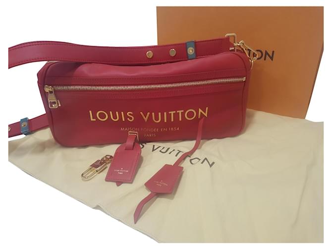 Bolso Louis Vuitton Paname Roja Gamuza  ref.651401