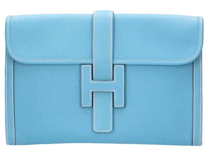 Hermès Hermes Jige Blue Leather  ref.651561