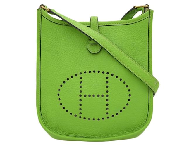 Hermès Evelyne Green Leather  ref.651578