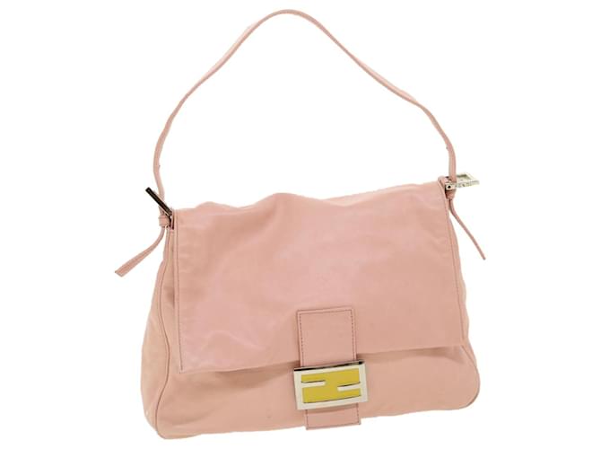 FENDI Mamma Baguette Shoulder Bag Leather Pink Auth yk4975 Cloth  ref.651667