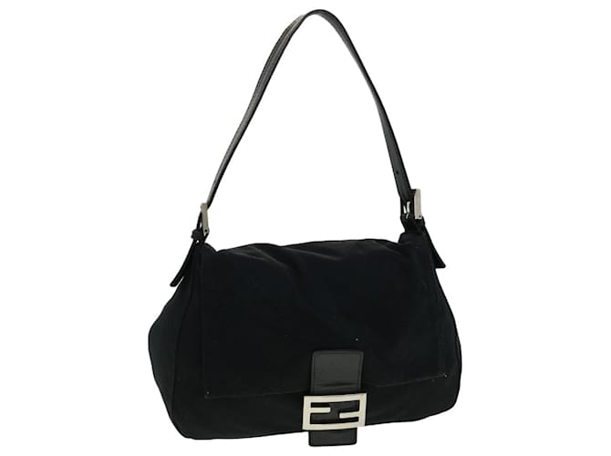 FENDI Mamma Baguette Shoulder Bag Black Auth rd2887 Cloth  ref.651681