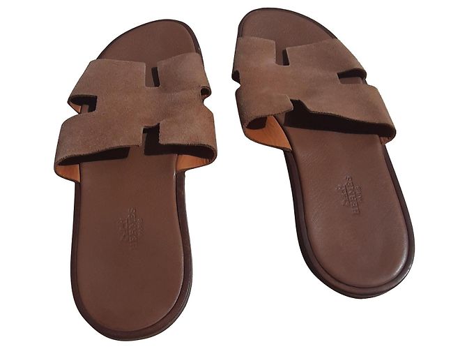 Hermès Herren Sandalen Sand Kalbled 42