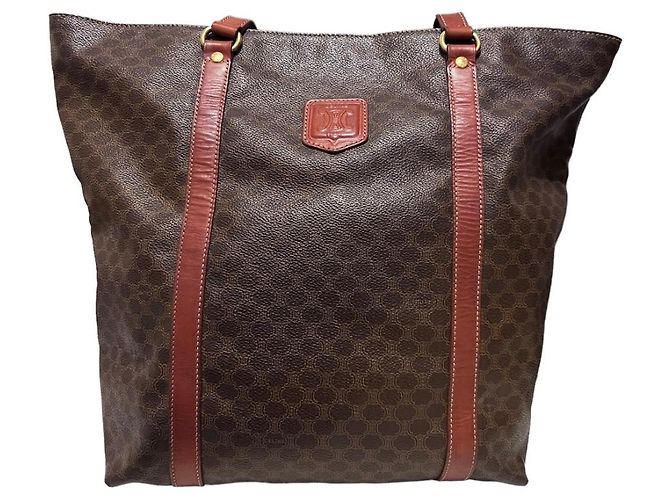 Big Bag Sac cabas Céline Macadam en cuir marron