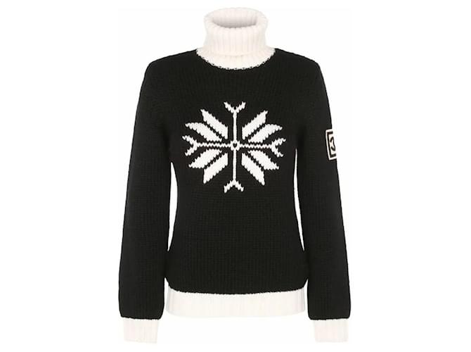 Chanel 2008 08um suéter floco de neve intarsia Multicor Lã  ref.651974