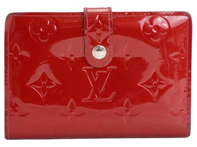 Louis Vuitton Französische Geldbörse Rot Leder Lackleder  ref.652015