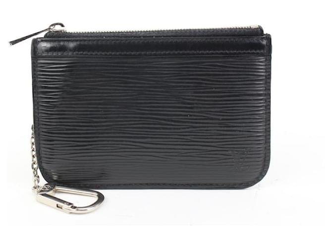 Louis Vuitton Black x Silver Epi Leather Key Pouch Pochette Cles