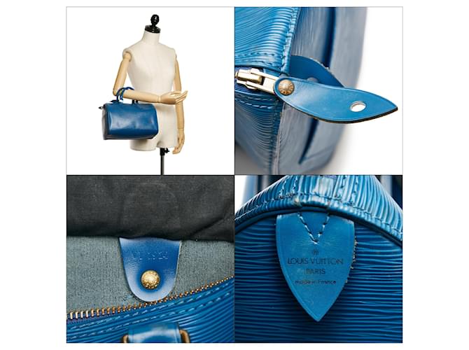 Louis Vuitton Speedy 25 in Bleu Epi Leather