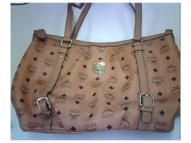 MCM, Bags, Mcm Handbag Shoulder Bag Cream Calf Skin Leather