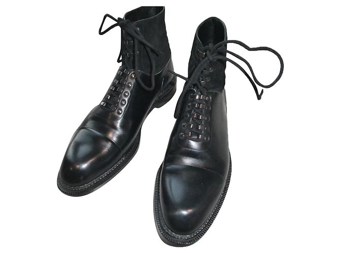 louis vuitton leather boots 41.5 Black