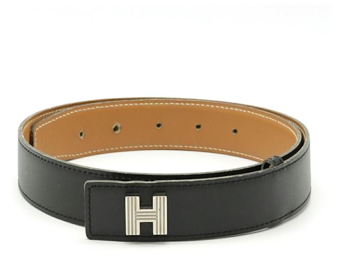 Hermès Hermes H Preto Couro  ref.652600