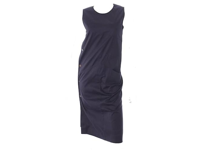 *Chanel 00C Sleeveless Cotton Dress Navy blue  ref.652735