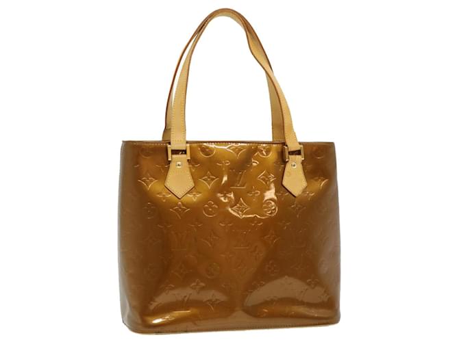LOUIS VUITTON Monogram Vernis Houston Hand Bag Bronze M91122 LV Auth bs2041 Patent leather  ref.652940