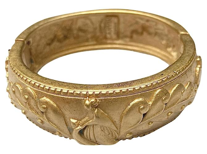 Sublime bracelet manchette en relief Lanvin Métal Bijouterie dorée  ref.652977