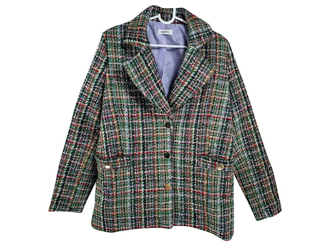 Sandro Jackets Multiple colors Cotton Polyester Wool Tweed  ref.653210
