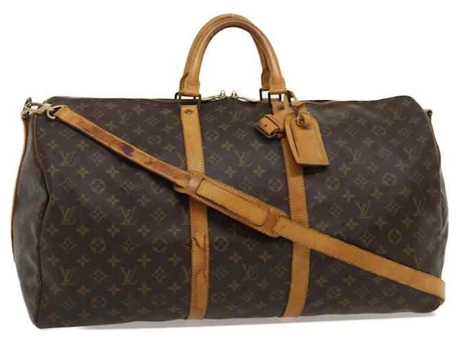 Louis Vuitton Keepall Bandouliere 55 Brown Cloth  ref.653295