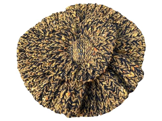 Sublime large flower brooch Sonia Rykiel wool and cashmere Multiple colors Yellow  ref.653348