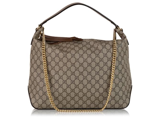 Gucci Large GG Supreme Canvas Hobo Handbag