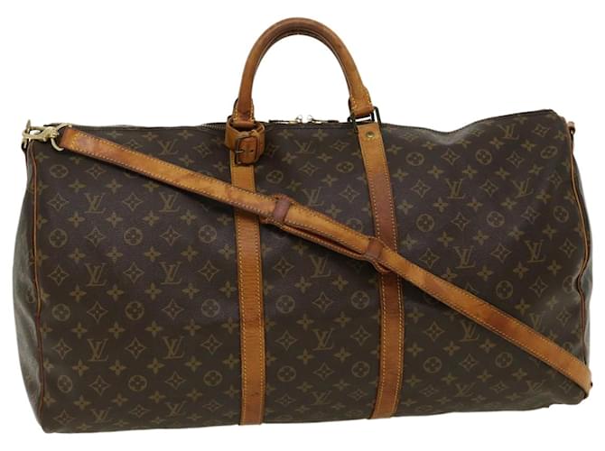 Louis Vuitton Keepall Bandouliere 60 Brown Cloth  ref.653765