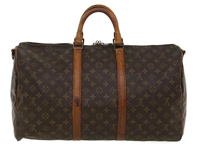 Louis Vuitton Keepall Bandouliere 50 Brown Cloth  ref.653857