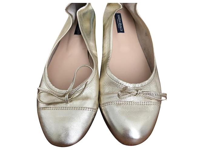 Marina Rinaldi Sapatilhas de ballet Dourado Couro  ref.653878