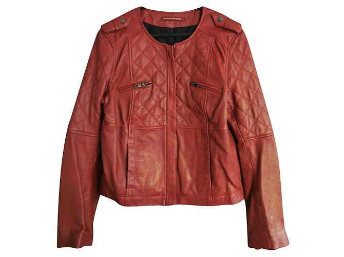 Comptoir Des Cotonniers Rote Lederjacke