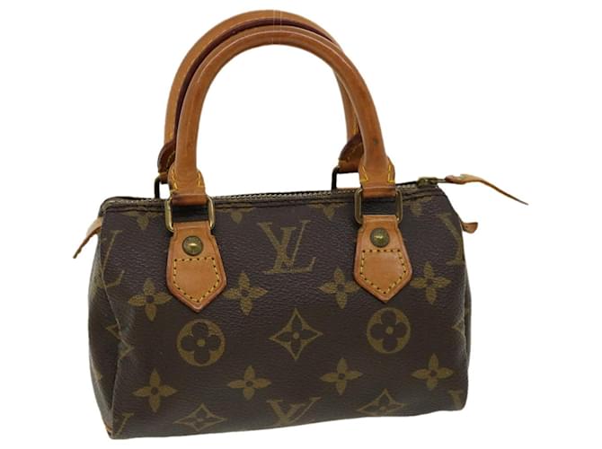 LOUIS VUITTON M41534 Monogram Mini Speedy Pouch old model Hand Bag Brown