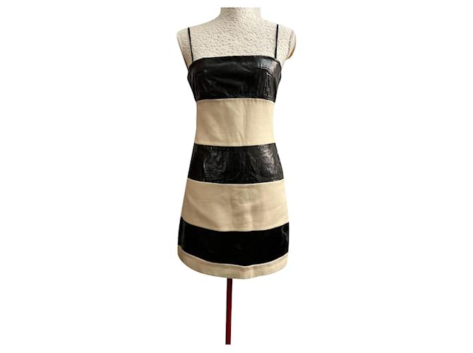 Dolce & Gabbana Dole & Gabbana Dress Black Cream Wool Polyamide  ref.654117