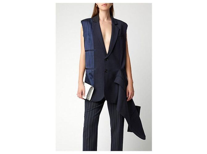 Autre Marque Monse PF19 Deconstructed Jacket Navy blue