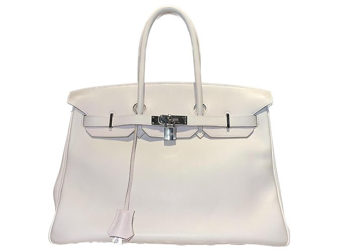 Sac à main Hermès Birkin 35 en cuir blanc