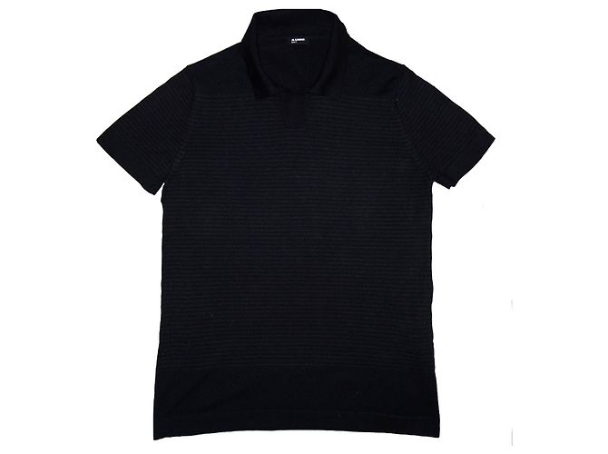POLO A MANICHE CORTE JIL SANDER Grigio antracite Blu navy