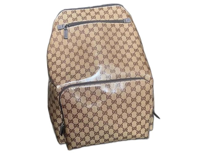 Gucci GG bag for men and women in waxed canvas, leather and stainless steel Brown  ref.654337