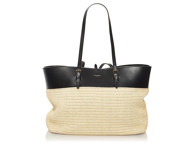 Beige Shopping leather tote bag, Saint Laurent