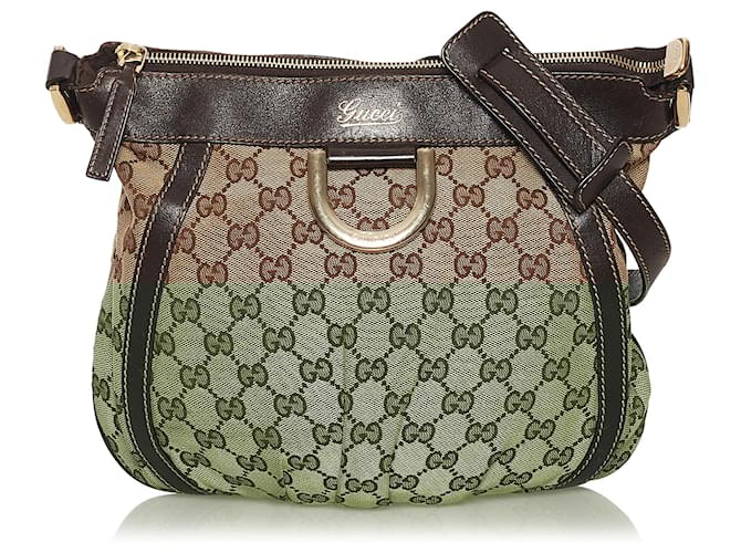 Gucci Brown GG Canvas Abbey DRing Crossbody Bag Beige Cloth Cloth ref