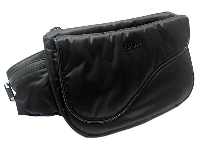*Christian Dior 128YVV Nylon Saddlebag Body Bag Black  ref.655001