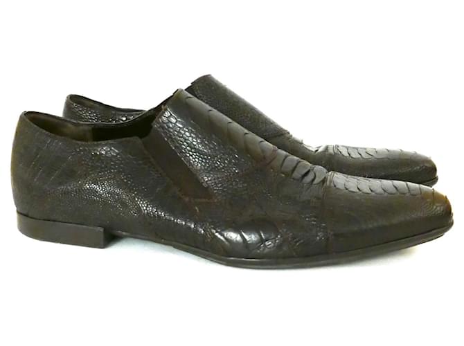 Cesare Paciotti dark brown alligator leather shoes Exotic leather  ref.655128