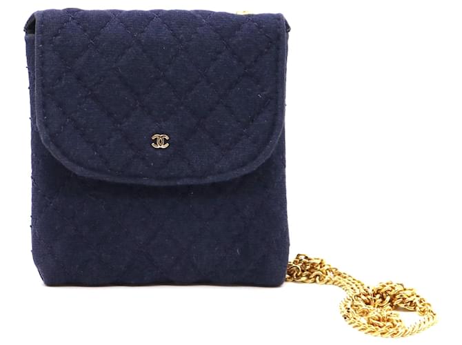 Chanel Shopping Tote Bags Blue Cotton  ref.655204