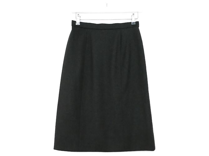 CHANEL AW96 Grauer Wollrock Anthrazitgrau